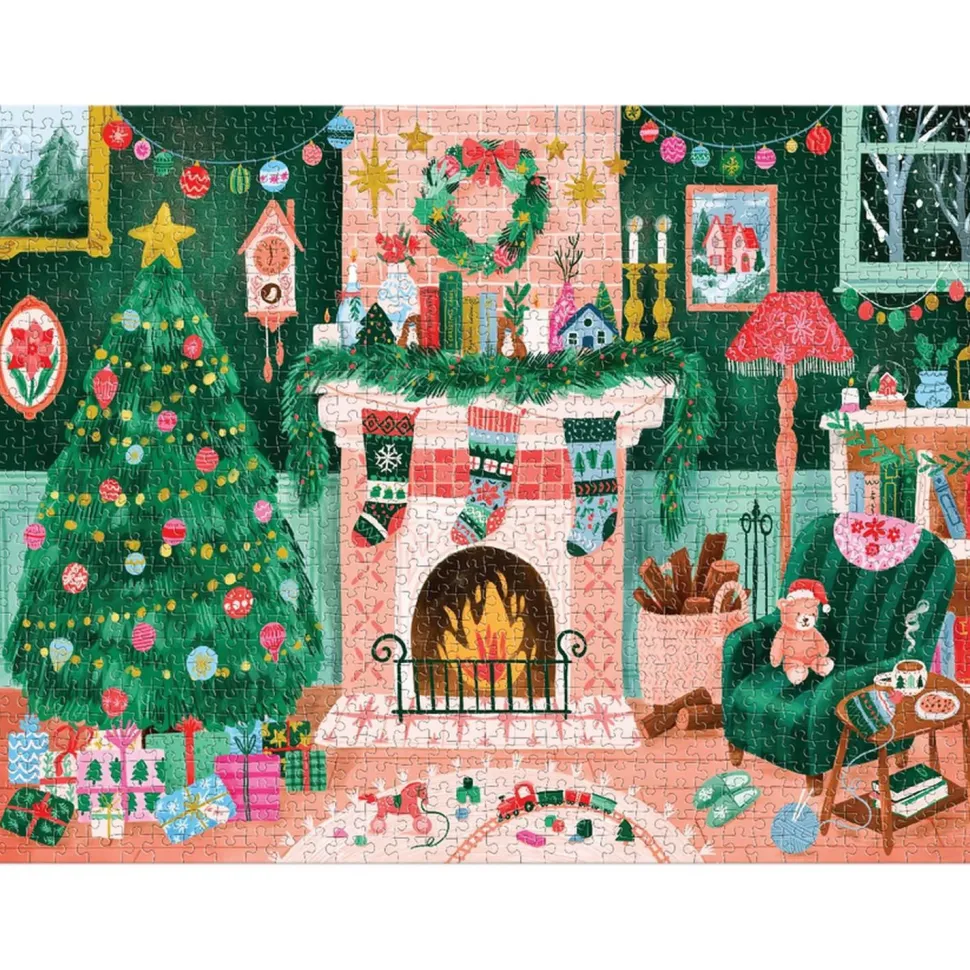 Puzzle 1000 pièces : Cozy près de la cheminée - Galison