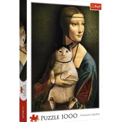 Puzzle 1000 pièces : Dame au chat - Trefl