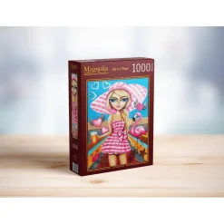 Puzzle 1000 Pièces : Dame en Rose - Magnolia