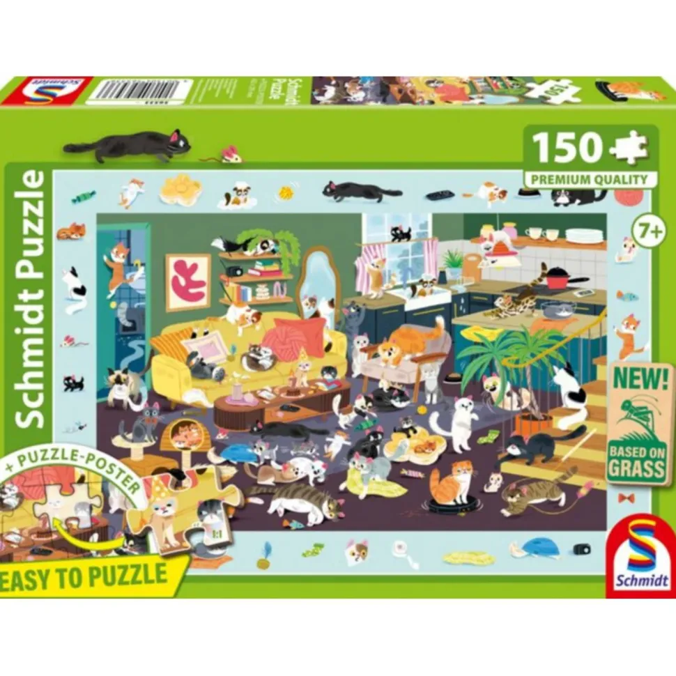 Puzzle 150 pièces : Des chats en pagaille - Schmidt