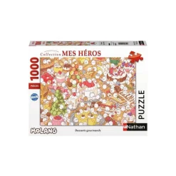 Puzzle 1000 pièces : Desserts gourmands, Molang - Nathan