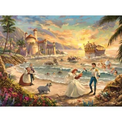 Puzzle 1000 pièces : Disney, La Petite Sirène : Célébration de l'Amour, Thomas Kinkade - Schmidt