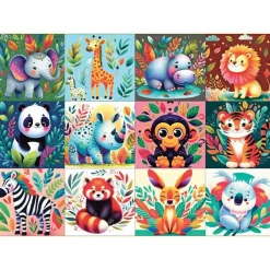 Puzzle 1000 pièces : DIVERSITÉ DE LA FAUNE SAUVAGE - JaCaRou