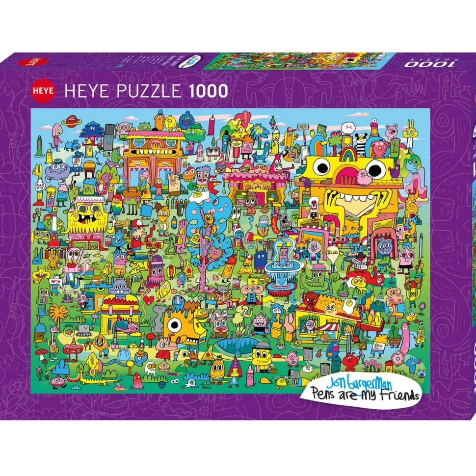 Puzzle 1000 pièces : Doodle Village - Heye
