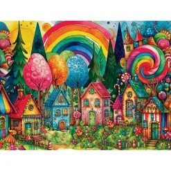 Puzzle 1000 pièces : DOUCES MAISONS DANS LA FORÊT - JaCaRou