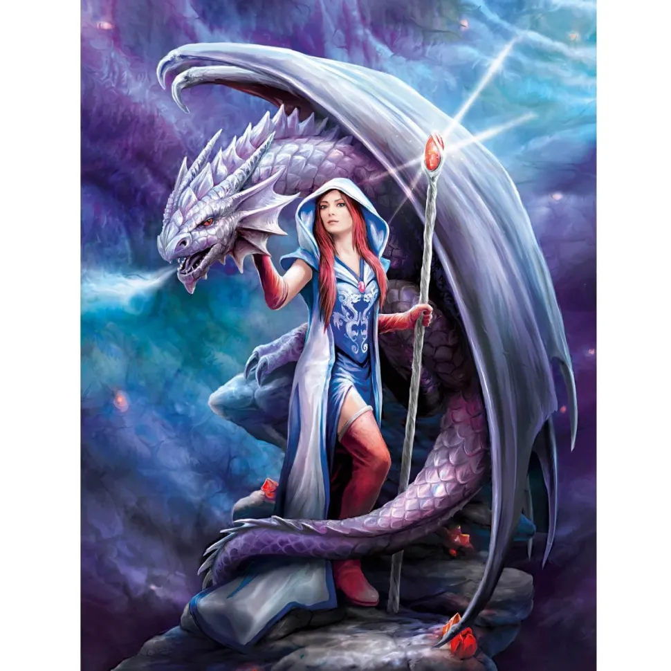 Puzzle 1000 pièces : Dragon Mage, Anne Stokes - Clementoni