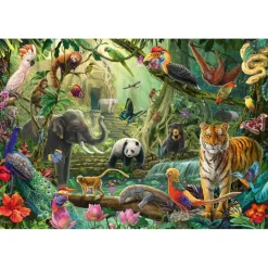 Puzzle 100 pièces : Faune colorée dans la jungle - Schmidt
