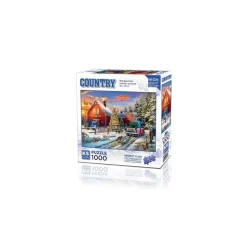 Puzzle 1000 pièces : Ferme à Grange Rouge - Ks Games
