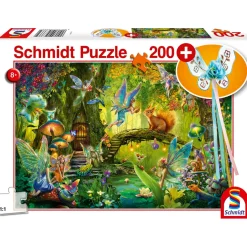 Puzzle 200 pièces : Fées dans la forêt, avec baguette magique - Schmidt