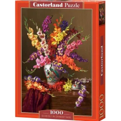 Puzzle 1000 pièces : Glaïeuls dans un vase chinois - Castorland