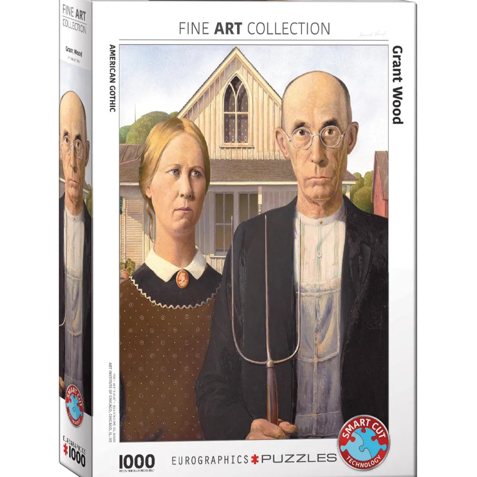 Puzzle 1000 pièces : Gothique américain, Grant Wood - Eurographics