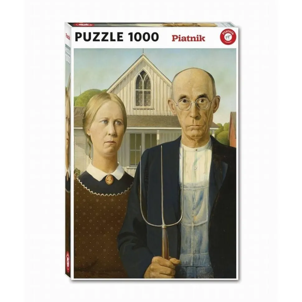 Puzzle 1000 pièces : Grant Wood American Gothic HC - Piatnik
