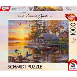 Puzzle 1000 pièces : Hangar à bateaux avec canoës - Schmidt