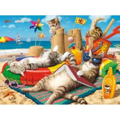 Puzzle 1011 pièces : Hidden Shapes : Vacances Felines - Trefl