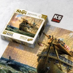 Puzzle 500 pièces : HMS Agamemnon dans l'Atlantic - Ks Games
