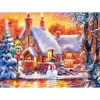 Puzzle 500 pièces : Holiday - Puzzle Glitter Chalet Bonhomme de Neige - Master Pieces