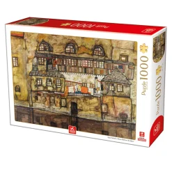 Puzzle 1000 pièces : House Wall of the River, Egon Schiele - DToys