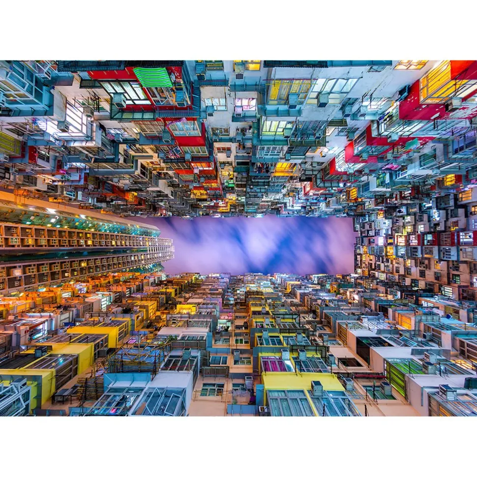 Puzzle 1000 Pièces : Immeuble coloré - Hong Kong - EnjoyPuzzle