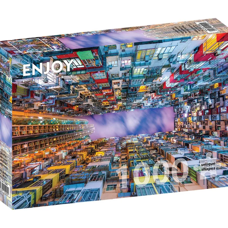 Puzzle 1000 Pièces : Immeuble coloré - Hong Kong - EnjoyPuzzle