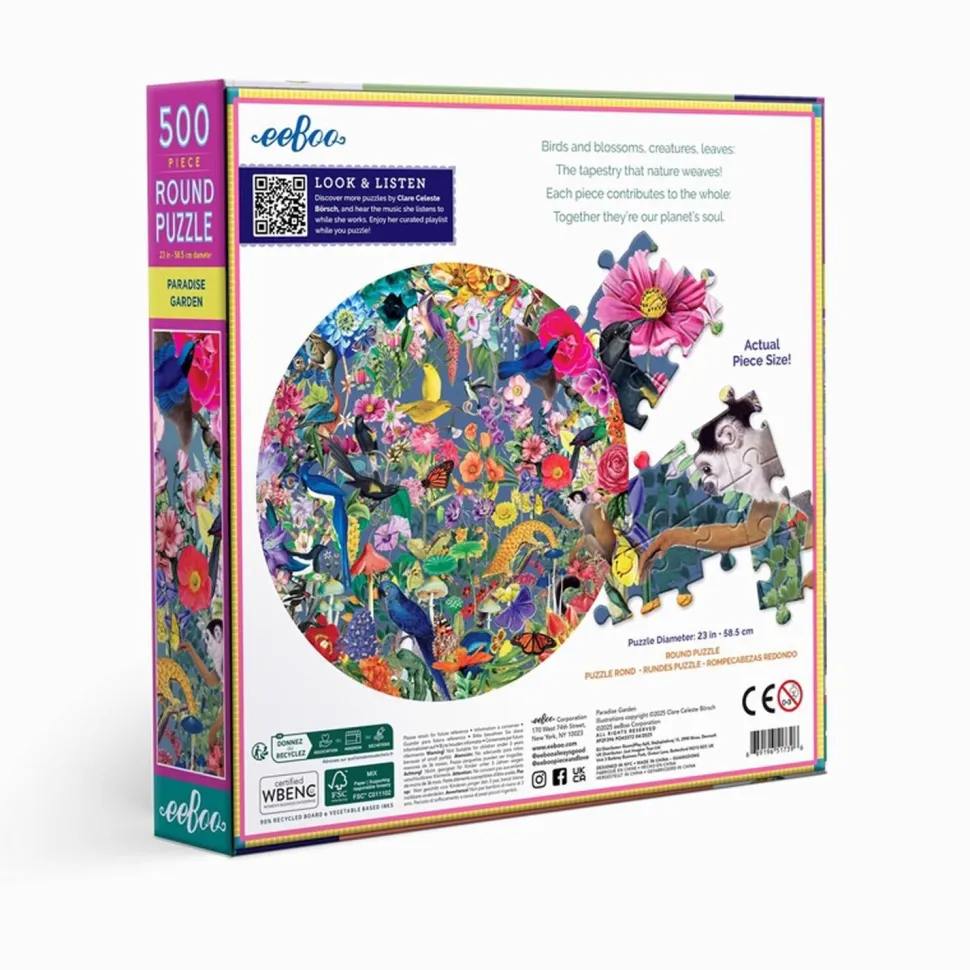 Puzzle 500 pièces : Jardin du paradis - Eeboo