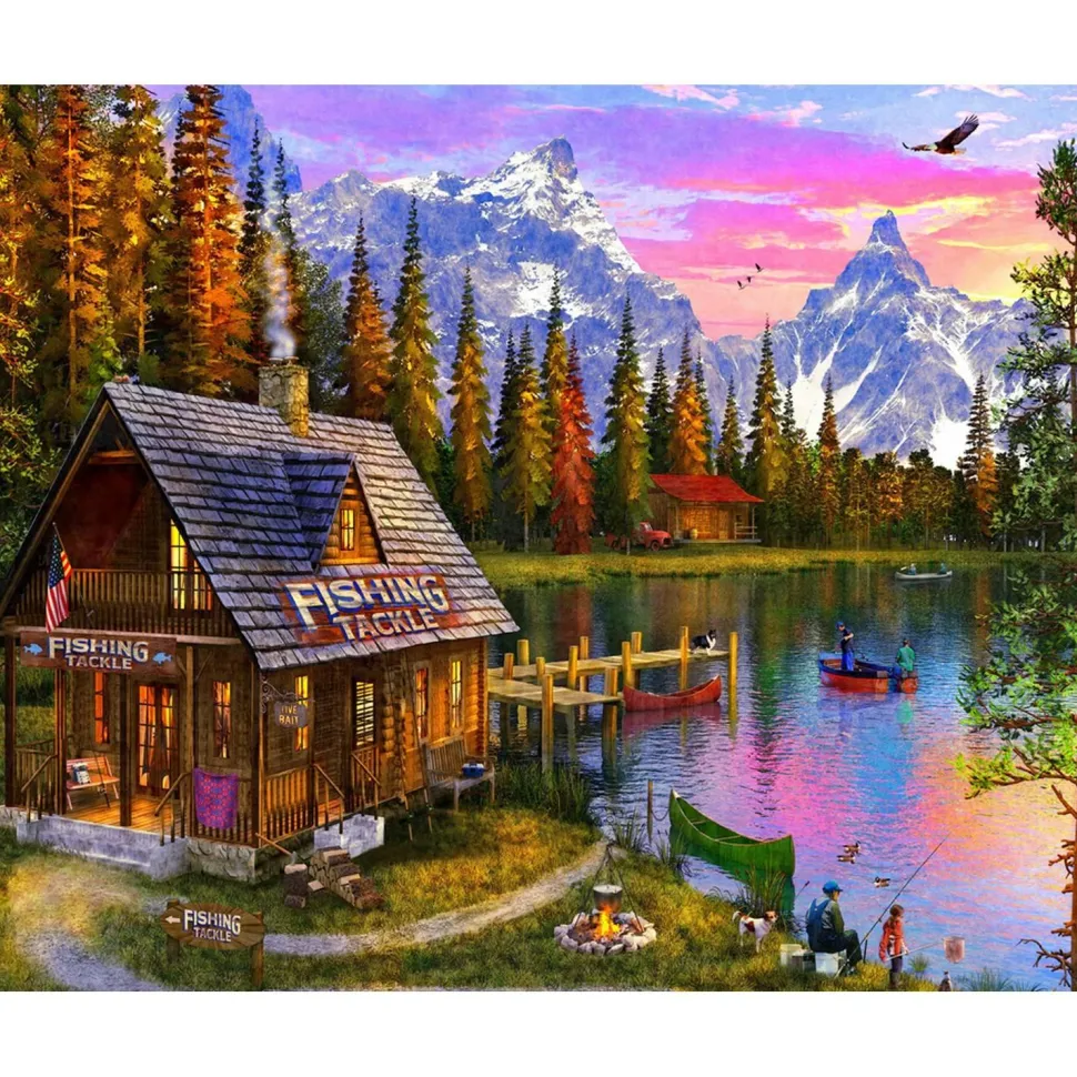 Puzzle 1000 pièces : La cabane de pêche - Vermont Christmas Company