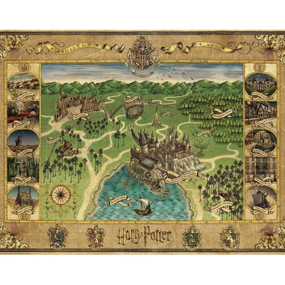 Puzzle 1500 pièces : La carte de Poudlard - Ravensburger