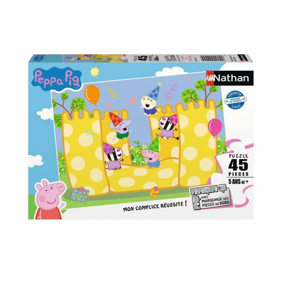 Puzzle 45 pièces : La fête de Peppa Pig - Nathan