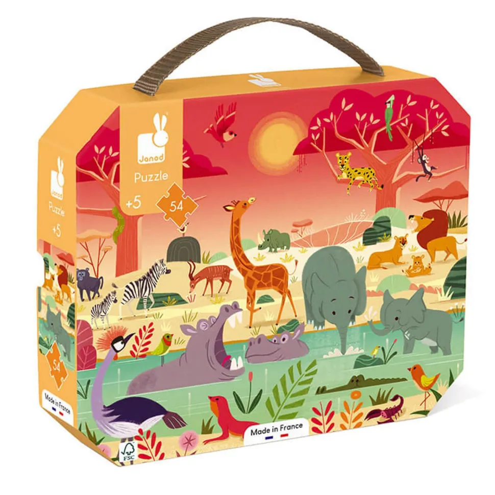 Puzzle 54 pièces : La réserve animalière - Janod