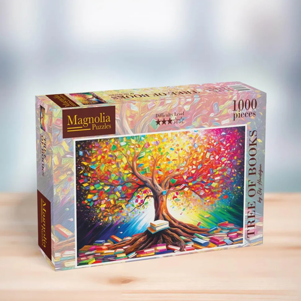 Puzzle 1000 pièces : L'Arbre des Livres - Édition Spéciale Elif Hurdogan - Magnolia