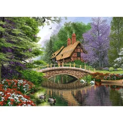 Puzzle 1000 pièces : Le cottage de la rivière - Castorland