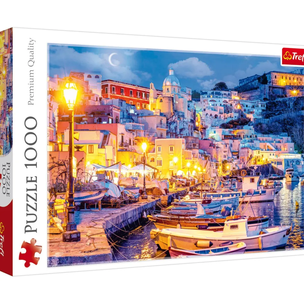 Puzzle 1000 pièces : Île de Procida la nuit, Italie - Trefl