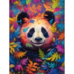 Puzzle 1000 pièces : Le panda dans la forêt arc-en-ciel - Schmidt