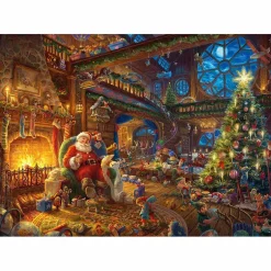 Puzzle 1000 pièces : Le Père Noël et ses lutins - Schmidt