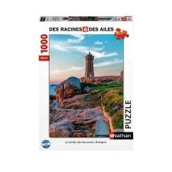 Puzzle 1000 pièces : Le sentier des douaniers, Bretagne, Des racines et des ailes - Nathan