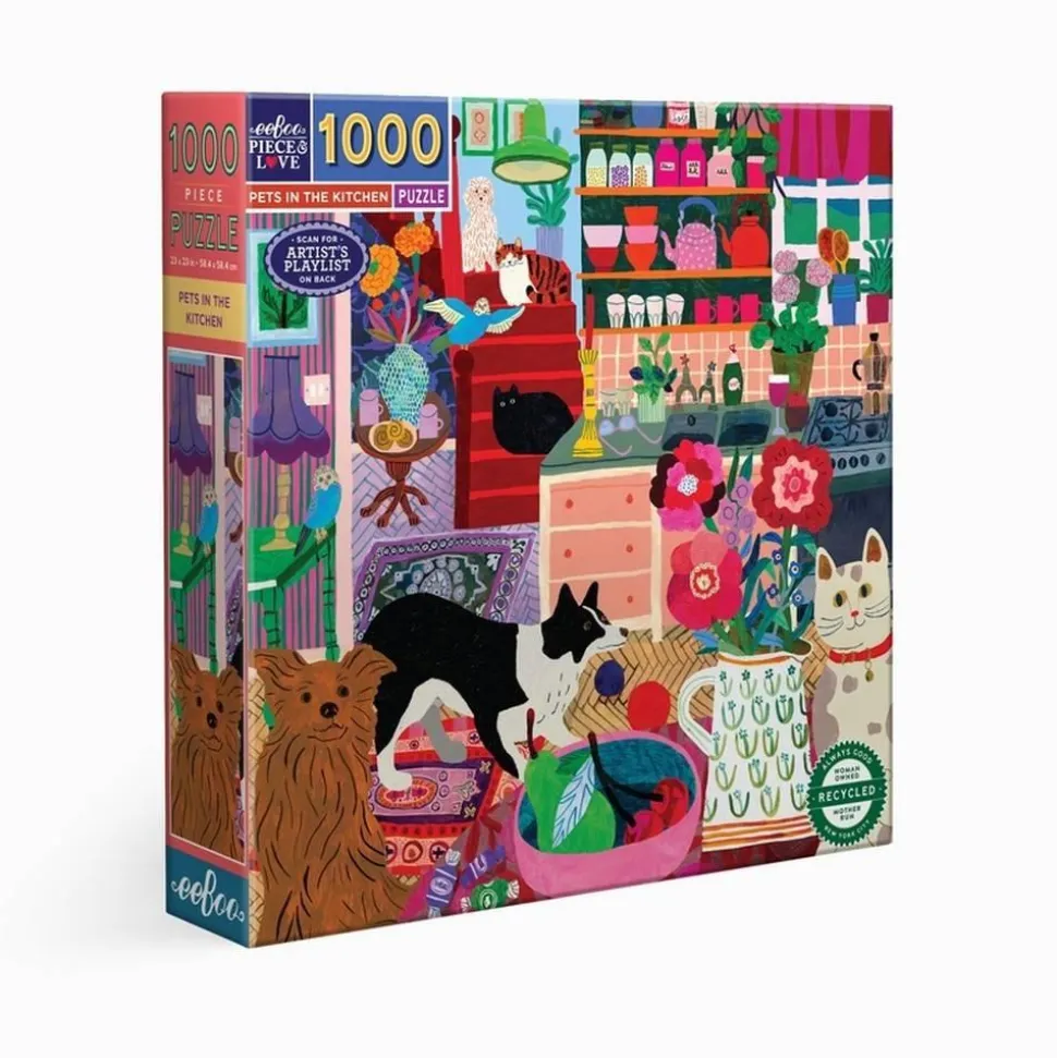 Puzzle 1000 pièces : Les animaux de la cuisine - Eeboo