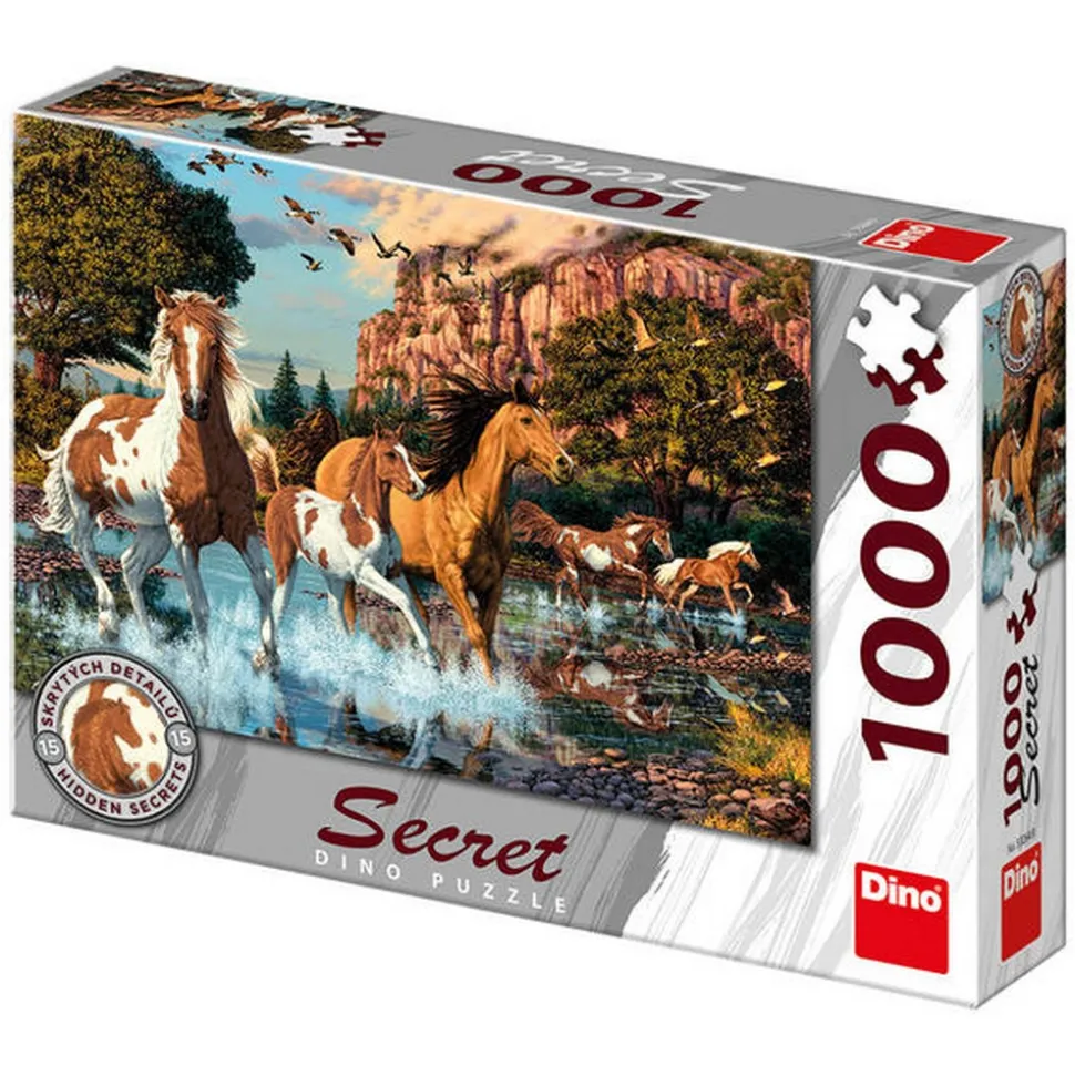 Puzzle 1000 pièces : Les chevaux - Dino