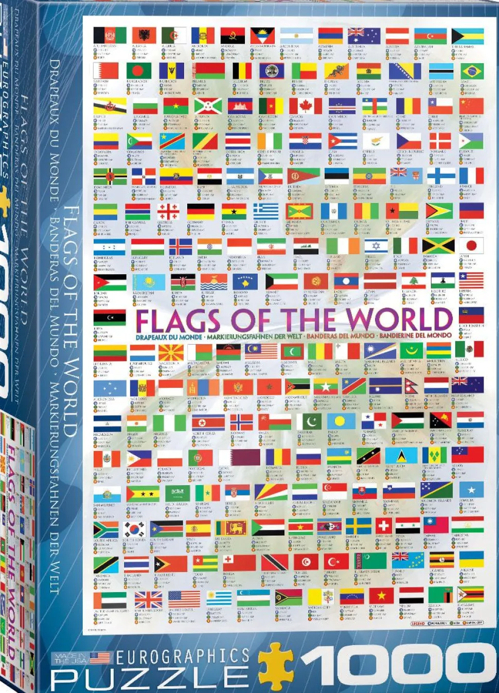 Puzzle 1000 pièces : Les drapeaux du monde - Eurographics