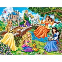 Puzzle 70 pièces : Les princesses dans le jardin - Castorland