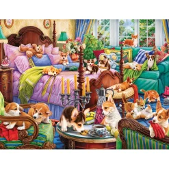 Puzzle 1000 pièces : Les toutous dans la chambre - Anatolian