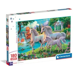 Puzzle 180 pièces : Licornes et cascade - Clementoni