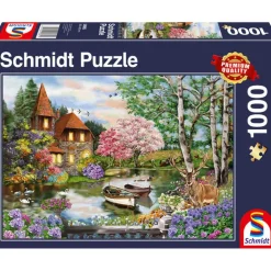 Puzzle 1000 pièces : Maison au bord du lac - Schmidt