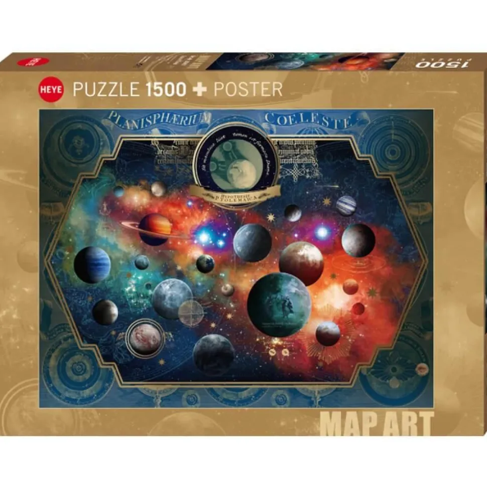 Puzzle 1500 pièces : Map Art : Space World - Heye