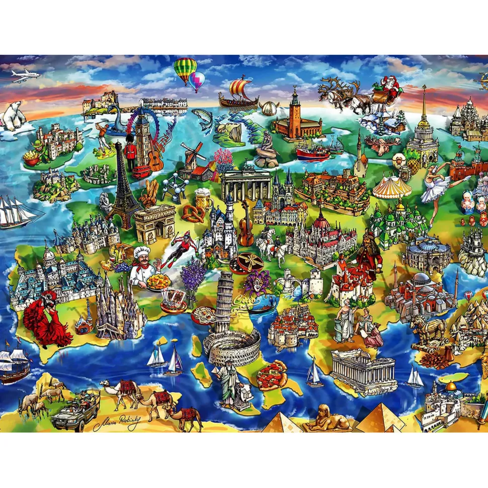 Puzzle 1500 pièces : Mappemonde européenne - Anatolian