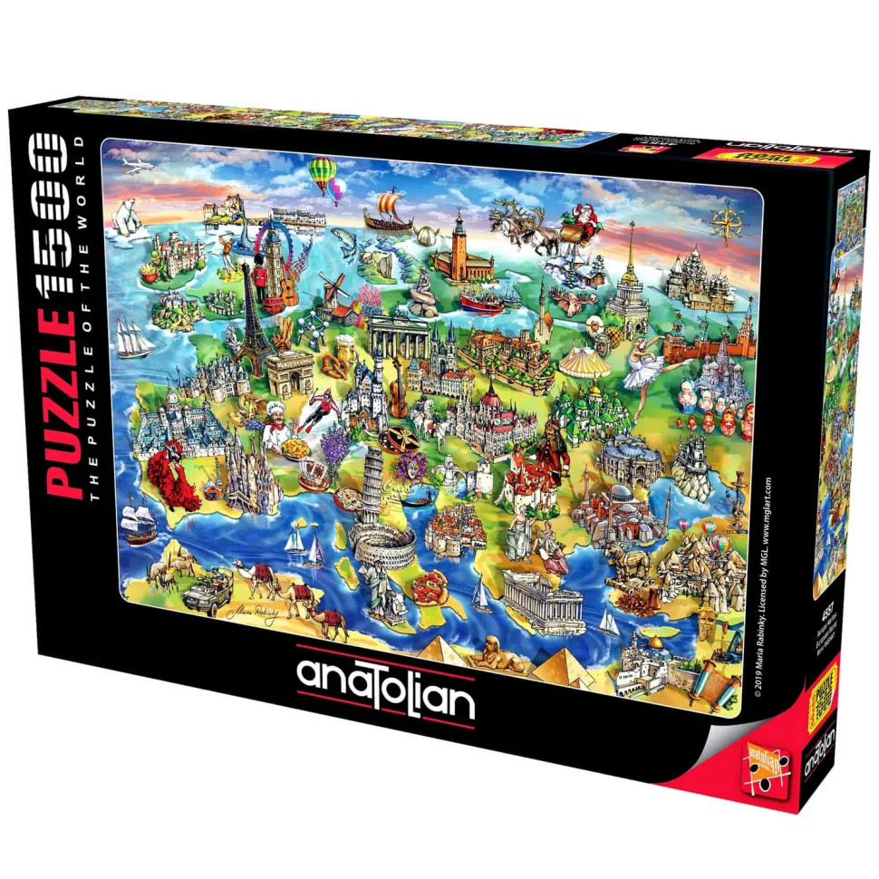 Puzzle 1500 pièces : Mappemonde européenne - Anatolian