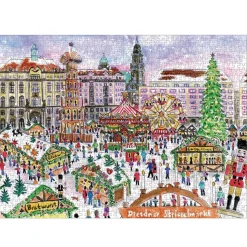 Puzzle 1000 pièces : Marché de Noël, Michael Storrings - Galison