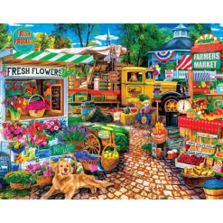 Puzzle 750 pièces : Marché fermier - Vente sur la place - Master Pieces