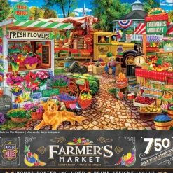 Puzzle 750 pièces : Marché fermier - Vente sur la place - Master Pieces
