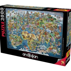 Puzzle 3000 pièces : Merveilleuse Carte du Monde - Anatolian