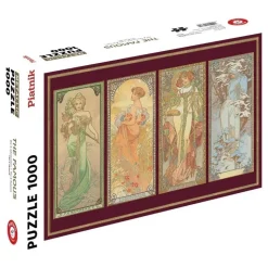 Puzzle 1000 pièces : Metallique : 4 saisons, Mucha - Piatnik