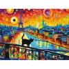 Puzzle 1000 pièces : Michael David Ward - Chat à Paris - Trefl